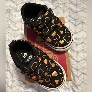 Vans for Toddler Girl Size 5 Rose Gold Foil Heart